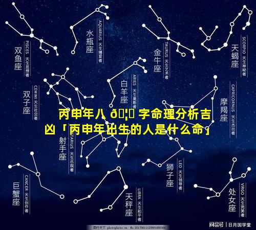 丙申年八 🦍 字命理分析吉凶「丙申年出生的人是什么命」